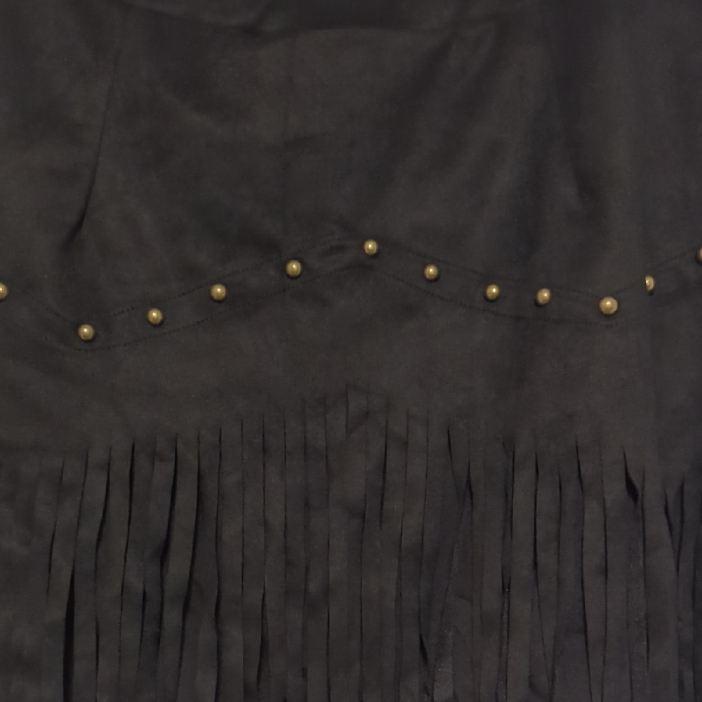 Black Fringe Skirt - Picture 4 of 6